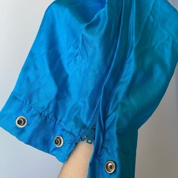 Vintage bright blue high waist windbreaker pants - Picture 6 of 13